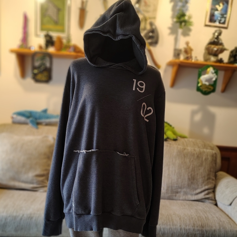 adidas Women's Charcoal Hoodie Sweater Real Madrid 1902 XL Damaged Pocket